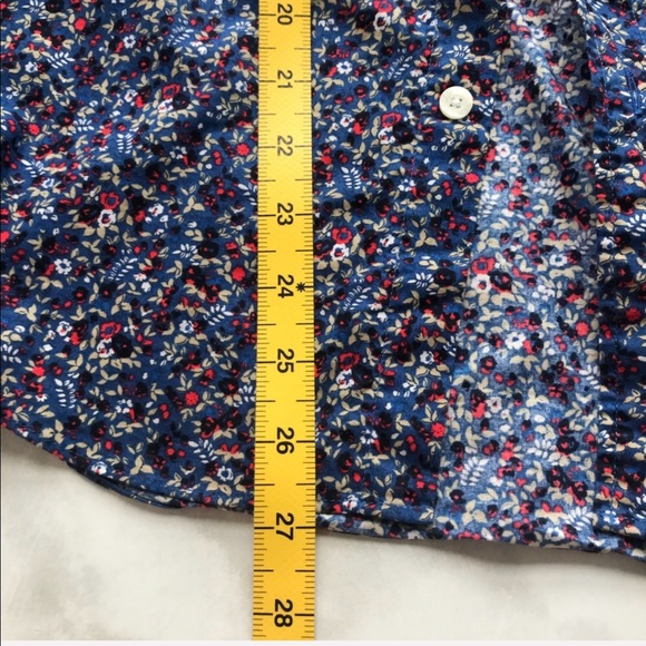 J.Crew Factory Men’s slim navy floral button up - Picture 6 of 7